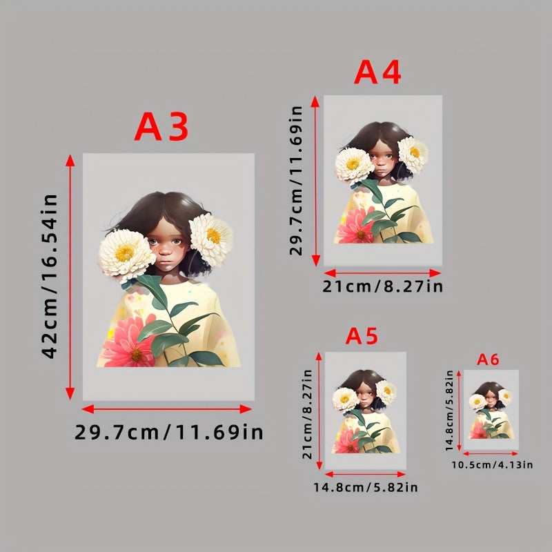 Flower Girl Iron On Transfer Stickers for Clothing Hats Bags DIY Crafts