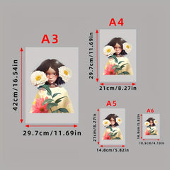 Flower Girl Iron On Transfer Stickers for Clothing Hats Bags DIY Crafts
