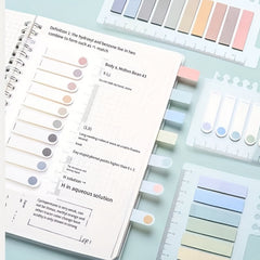 3pcs Adhesive Index Tabs 600 Tabs Ruler Notepad for File Classification