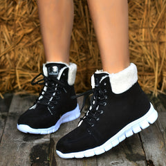 Women's Lace up Snow Boots Faux Fur Lined Anti-slip Ankle Booties