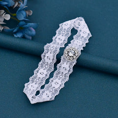 Lace Leg Garter Belt with Rhinestones - Sexy Lingerie Accessory