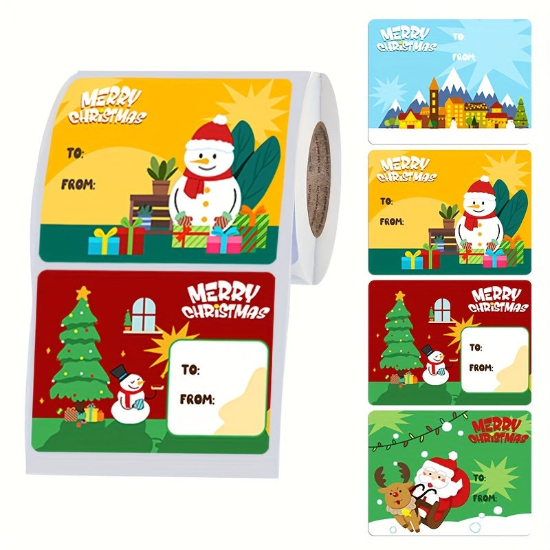 200pcs Christmas Series Water Bottle Stickers Labels Self Adhesive