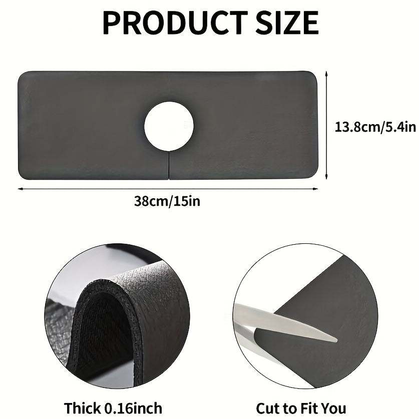 Silicone Drain Mat Kitchen Faucet Sink Splash Guard Beige Rubber