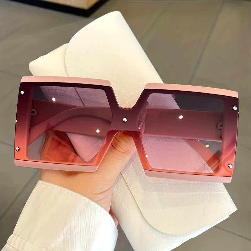 Oversized Square Frame Sunglasses Gradient Lens Glasses UV400