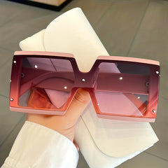 Oversized Square Frame Sunglasses Gradient Lens Glasses UV400