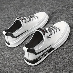 Men's Slip On Leather Skate Shoes Walking Sneakers