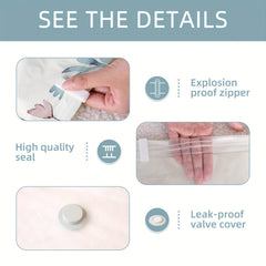 5pcs Vacuum Compression Storage Bag for Clothes Blankets Shirts