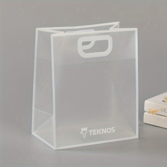 5pcs Clear Frost Tote Bags for Celebrations and Shopping