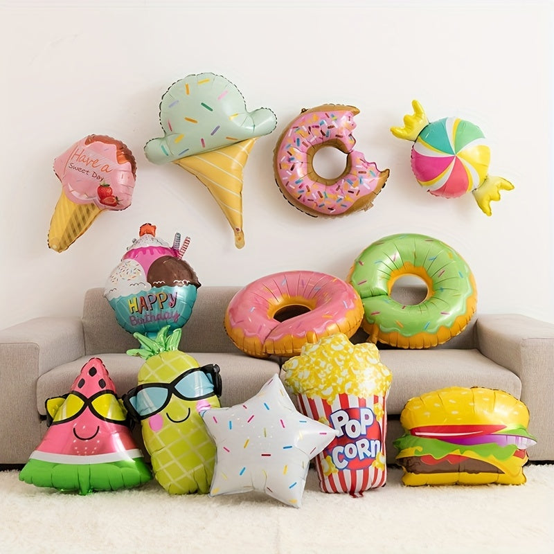 Candy Pellet Ice Cream Donut Aluminum Balloon Baby Birthday Party Decoration