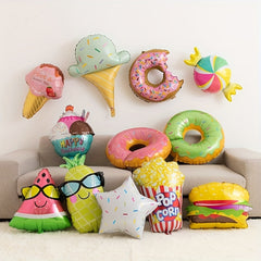 Candy Pellet Ice Cream Donut Aluminum Balloon Baby Birthday Party Decoration