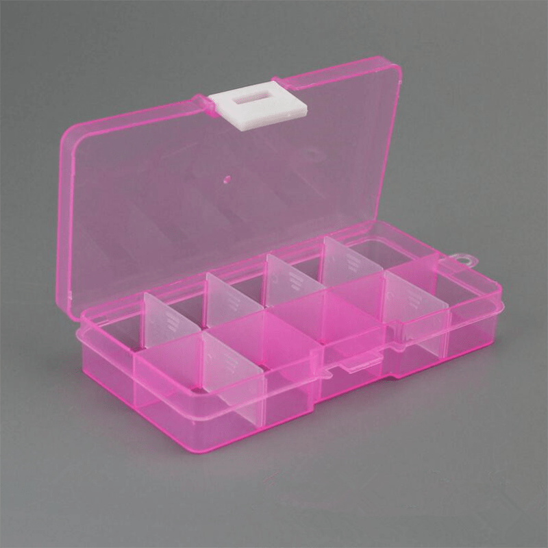 10-Slot Plastic Box Jewelry Storage Case Craft Organizer Bead Storage Bin