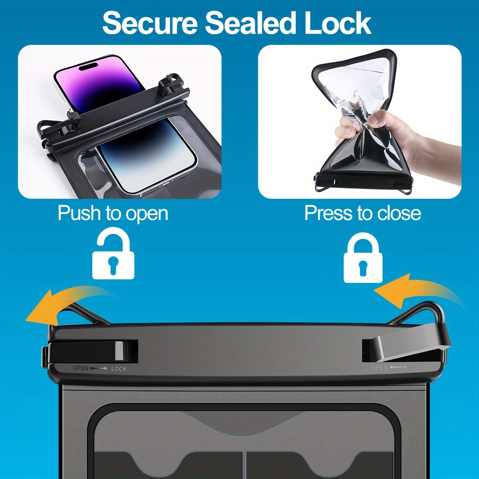 2pc 26 Waterproof Phone Pouch IPX8, iPhone 15 14 13 Pro Max, Galaxy S23 Ultra