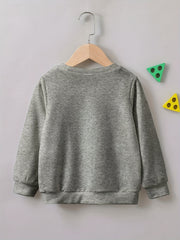 PAPA'S BOY Letter Print Boys Casual Pullover Sweatshirt
