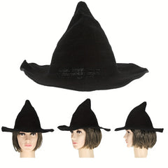 Gothic Witch Wool Knit Hat for Halloween Parties