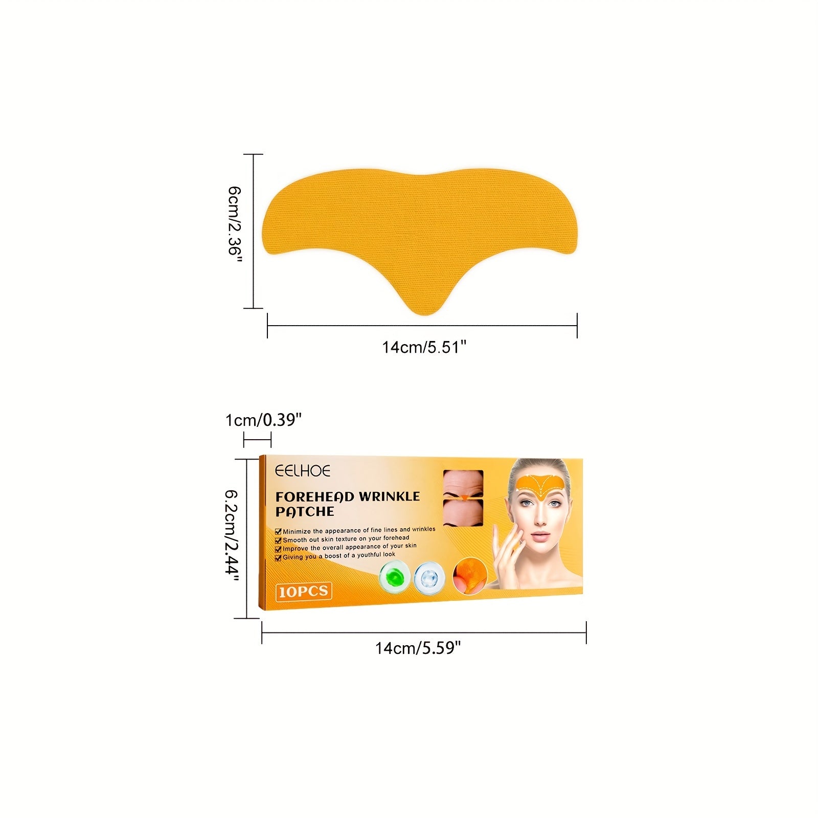 10 pcs Wrinkle Forehead Patches - Reduce Wrinkles and Fine Lines