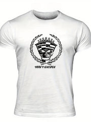 Men's Leaf & Skull Graphic T shirt Casual Breathable Tee