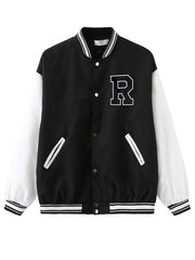 Women's R Letter Print Long Sleeve Jacket