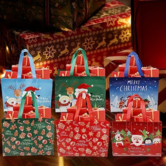 Reusable Christmas Tote Bags Large Non-woven Gift Wrap Bags