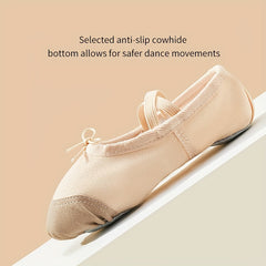 Girl's Canvas Ballet Shoes Non Slip Adjustable Dance Shoes