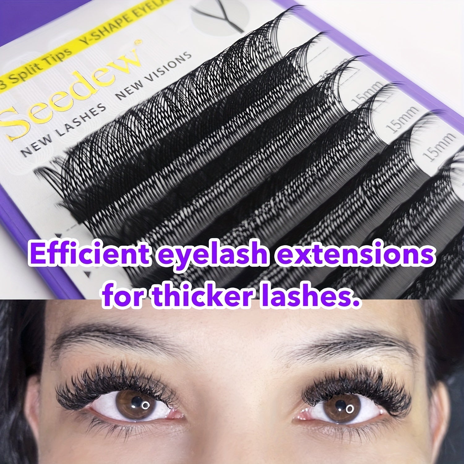 YY Shape 3 Split Tips Lashes 0.07mm C D Curl