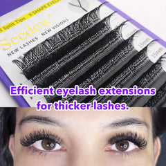 YY Shape 3 Split Tips Lashes 0.07mm C D Curl