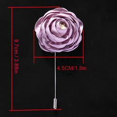 2pcs Wedding Boutonniere Fabric Rose Corsage Outfit Accessory