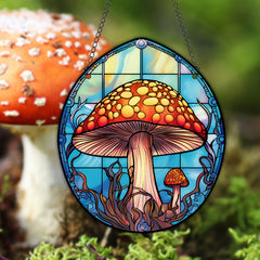Strange Mushroom Acrylic Round Wall Decoration for Front Door