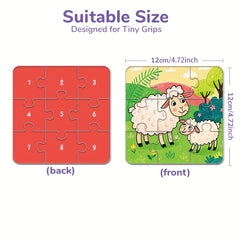 36pcs Farm Animals Jigsaw Puzzle Cow Rabbit Sheep Dog Cartoon Toy for Toddlers