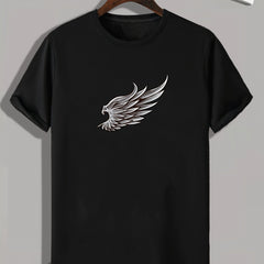 Wing Print Men's Active Tee Stretch Breathable Outdoor Summer T-shirt