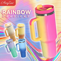 Anyzoo 40oz Gradient Contrast Water Bottle BPA Stainless Steel 100 Leak Proof