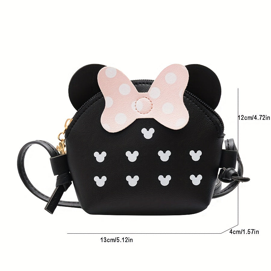Kids Cartoon Bow Decor Crossbody Bag Waterproof Shoulder Bag