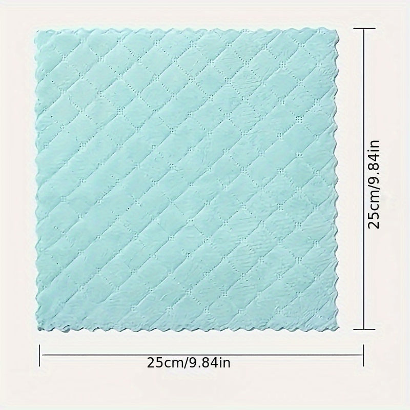 10pcs Double Sided Absorbent Dishwashing Towel