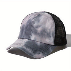Tie Dye Gradient Print Trucker Hat Mesh Sunshade Dad Hats For Women