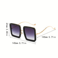 Glitter Diamond Square Frame Sunglasses