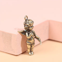 Brass Angel Wings Pendants Necklaces Key Chains DIY Accessories