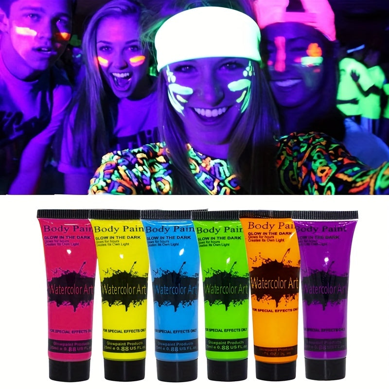 Fluorescent Face Body Paint Set for Christmas Halloween Cosplay
