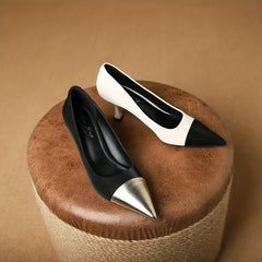 Colorblock Stiletto Heels Point Toe Work Wedding Pumps