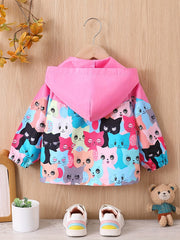 Cute Cartoon Graphic Baby Windbreaker Coat