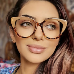 Light Blocking TR90 Cat Eye Clear Lens Computer Glasses