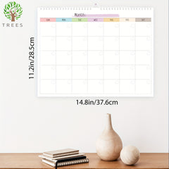 12 Month Undated Planner Wall Calendar & Note Pad