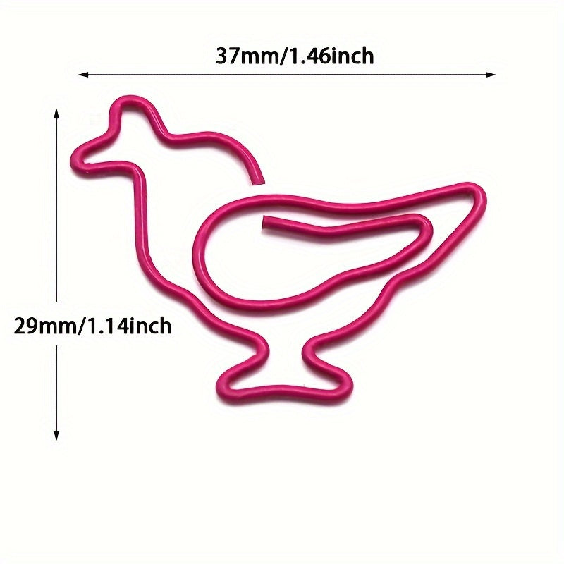 10pcs Chicken Shaped Paper Clips Colorful Push Pins Stationery Clips