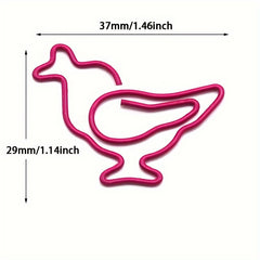 10pcs Chicken Shaped Paper Clips Colorful Push Pins Stationery Clips