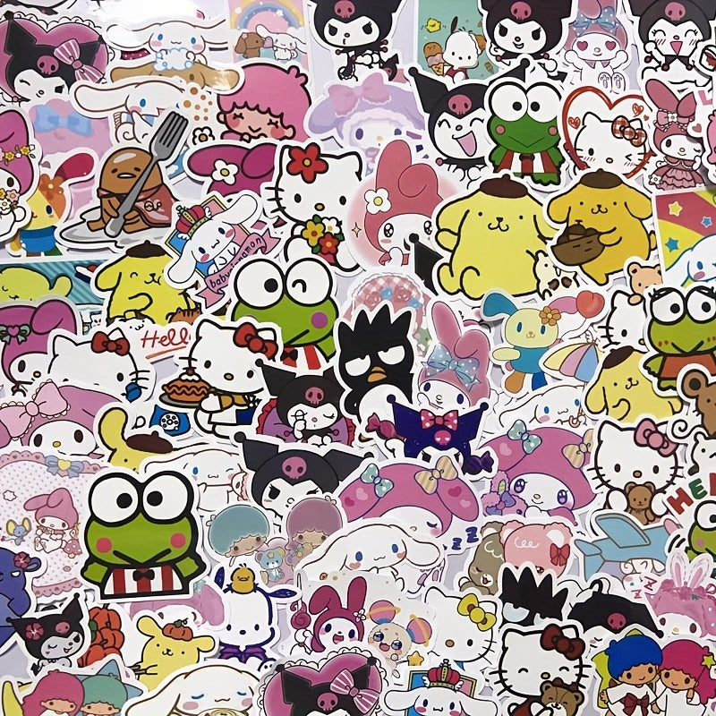 100 Cartoon Doodle Stickers For Notebook Phone Cup Waterproof