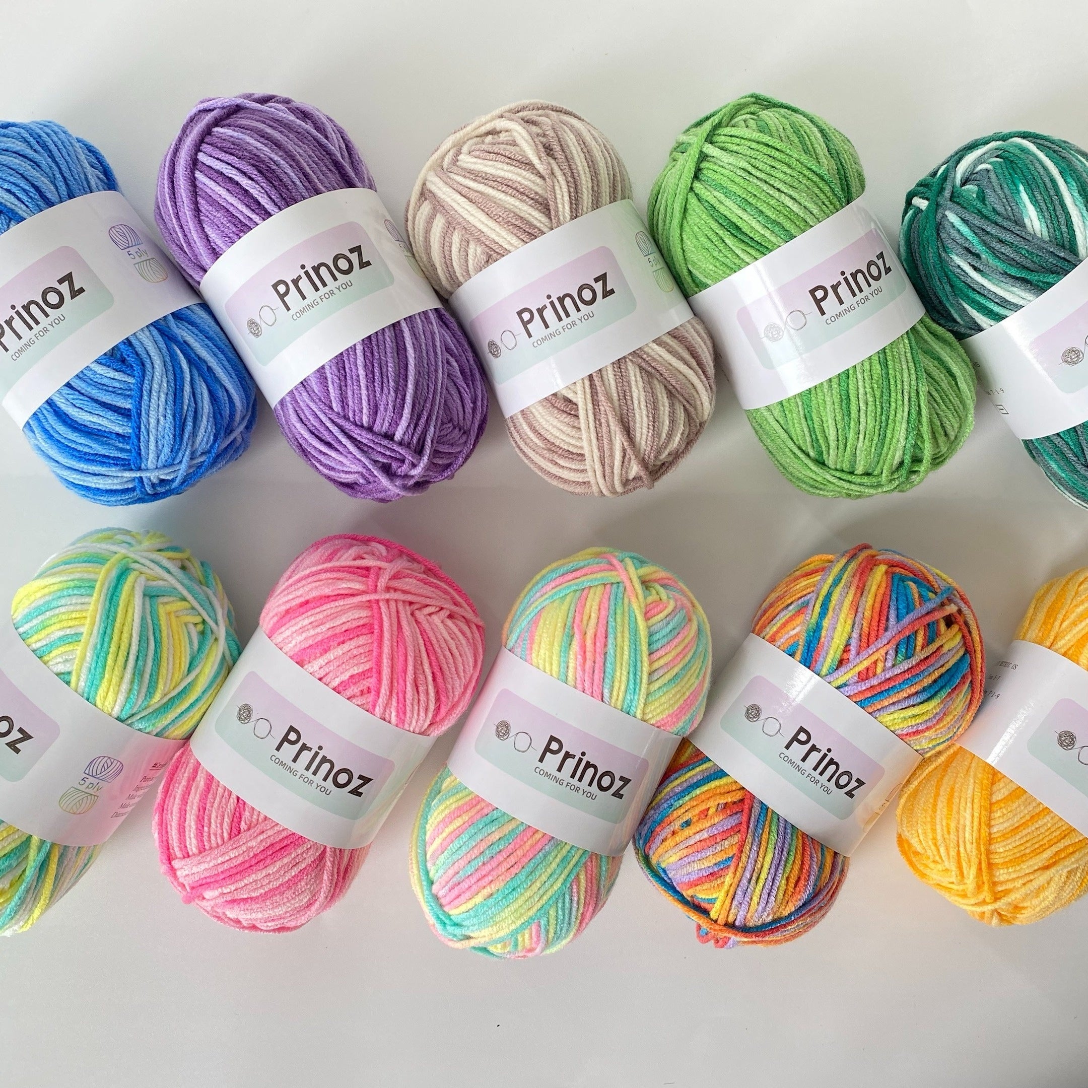 Colored Yarn Set for Crocheting & Knitting - 50g Acrylic Yarn