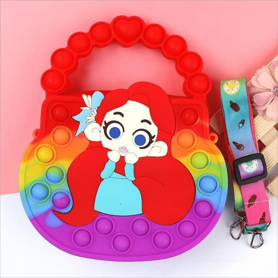 Princess Coin Purse Silicone Crossbody Bag Kids Anti Anxiety Toy