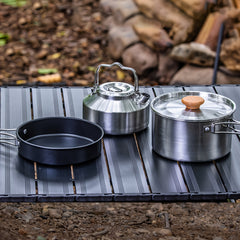 304 Stainless Steel Kitchenware Set with Teapot & Non-Stick Frying Pan