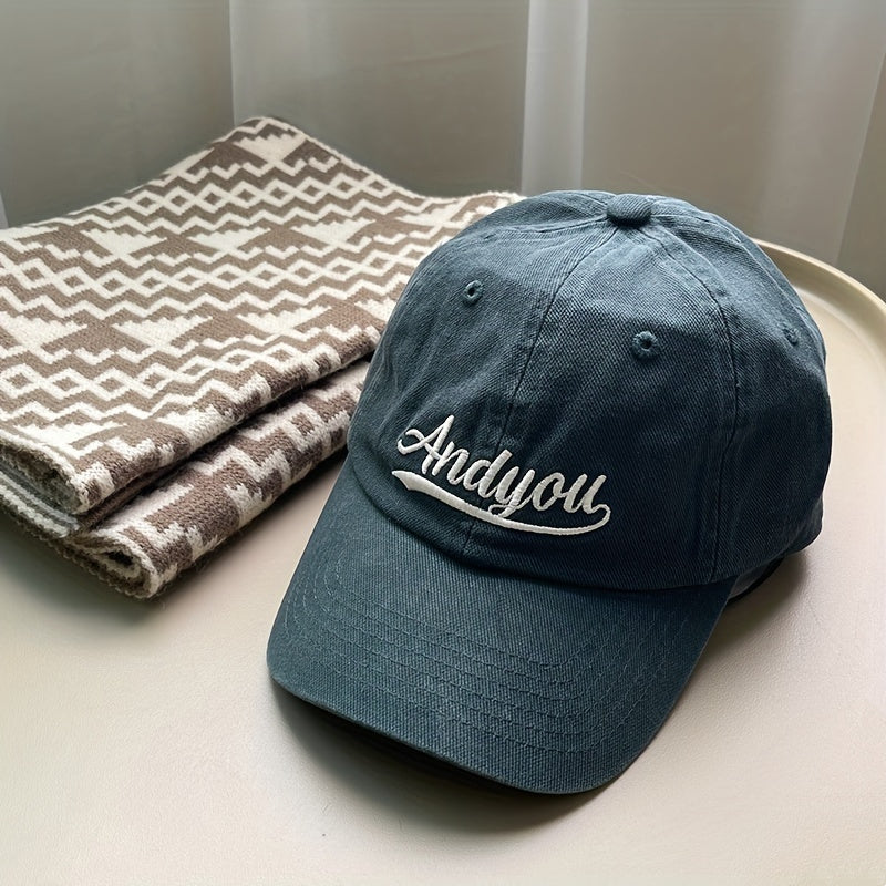 Embroidered Baseball Cap Retro Casual Peaked Cap