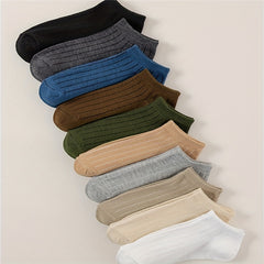 10 Pairs Solid Ankle Socks Soft Lightweight All Match Women's Stockings