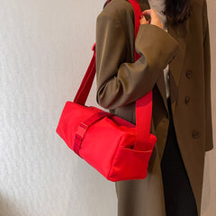 Red Shoulder Crossbody Bag Large Capacity Casual Sports Bag