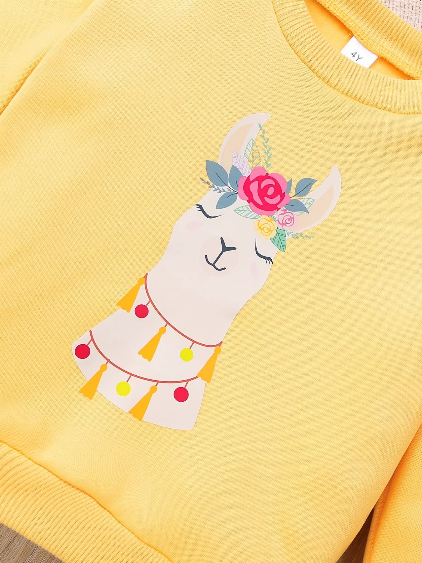 Boho Floral Rabbit Graphic Sweatshirt for Little Girls